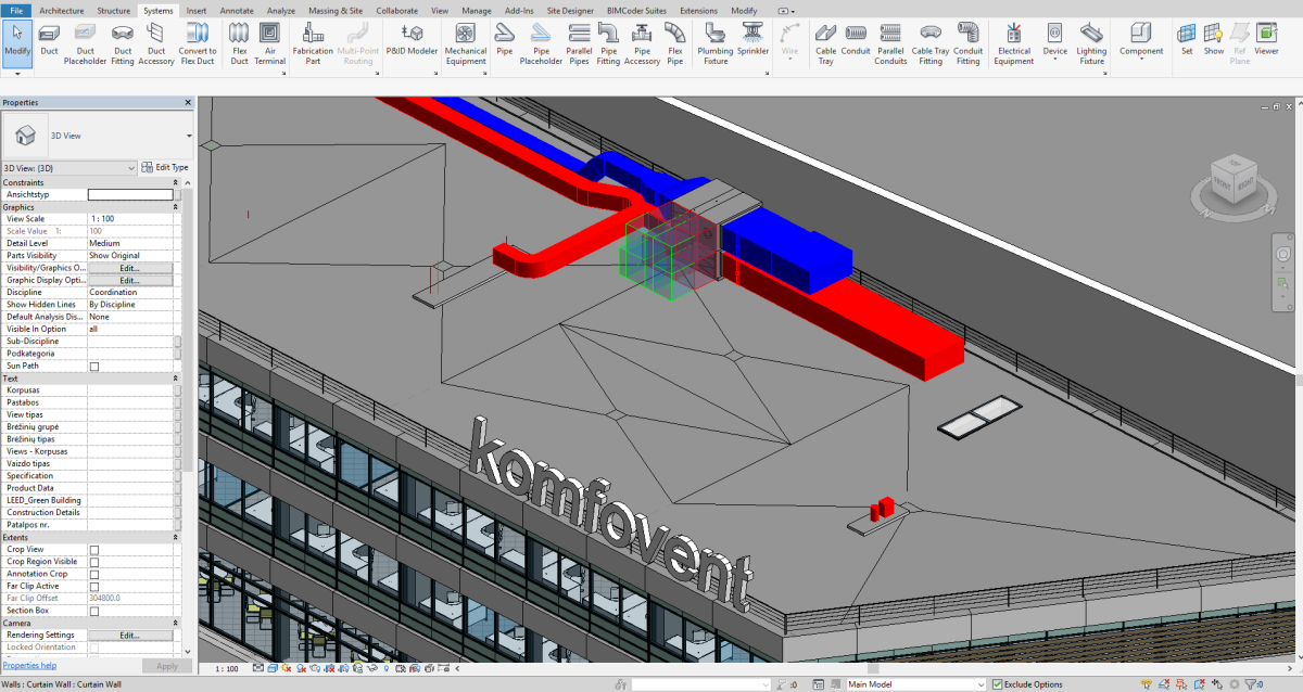 Плагин Komfovent для Autodesk Revit