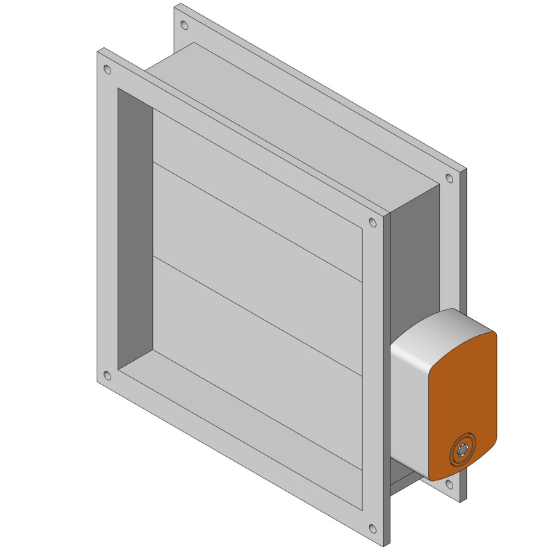 Клапан канальный лифтовой прямоугольный НЗ СЛ-КДУ-Л-ГЕРМО-КЛ