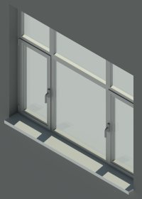 СИАЛ КП45 Двухстворчатое окно с надстворочной глухой частью