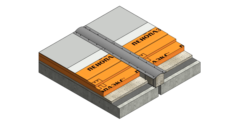 Деформационный шов с утеплением по ж.б. плита