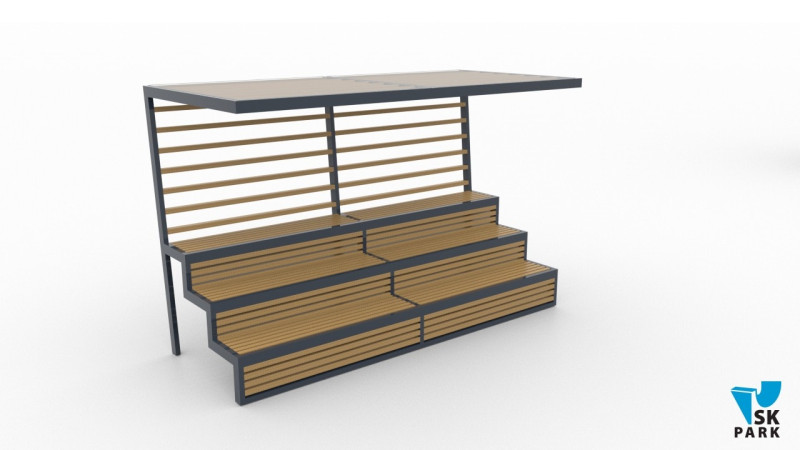 Трибуна с навесом на 18 человек SK-NS-03