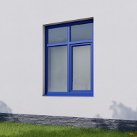 Окно, двухстворчатое две фрамуги