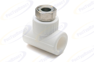 Тройник с накидной гайкой на металлическом штуцере