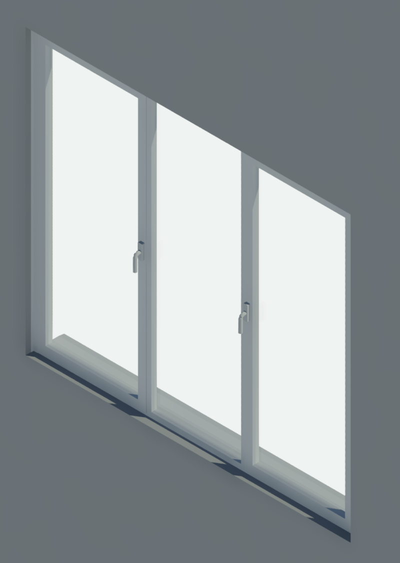 СИАЛ КП40 Двухстворчатое окно и глухой частью