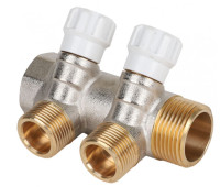 Коллектор латунный с рег вент MVI 25мм 20мм 2отв MM.402