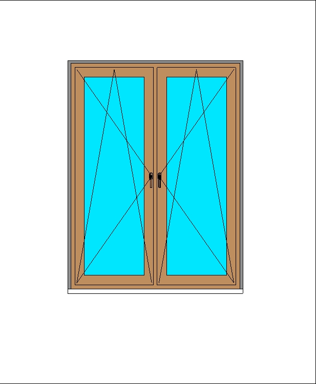 Окно двухстворчатое с вертикальным импостом V72