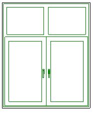 Окно двустворчатое с 2 фрамугами