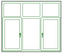Окно трехстворчатое с 3 фрамугами