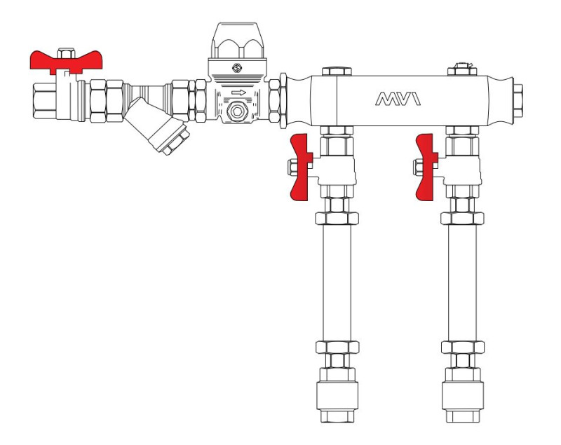 Узел коллекторный ХВСГВС тип MW1 2L