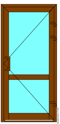 Дверь одностворчатая внутреннего открывания с цоколем v60