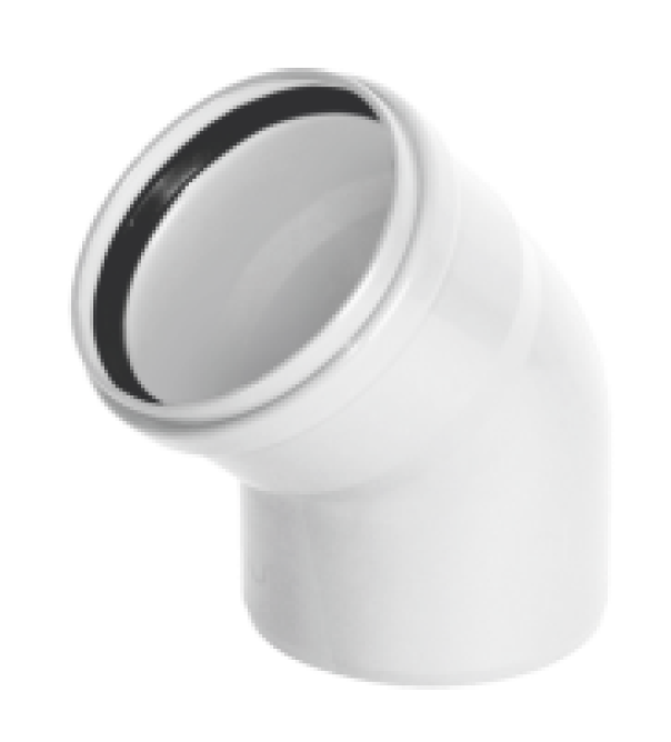 Отвод ПВХ 50х45° ВК ШУМЭКС