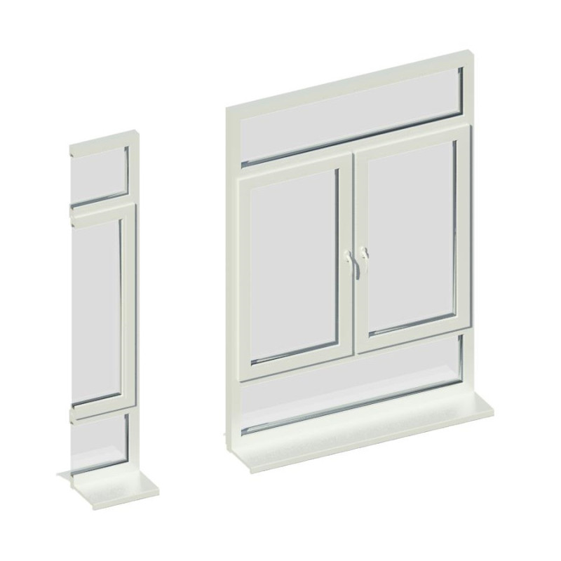 Окно 2-ств. комбинир., с верх. и нижн. светом, KBE_Gut