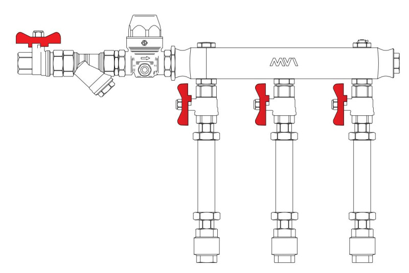 Узел коллекторный ХВСГВС тип MW1 3L