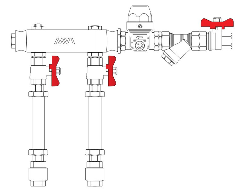 Узел коллекторный ХВСГВС тип MW1 2R