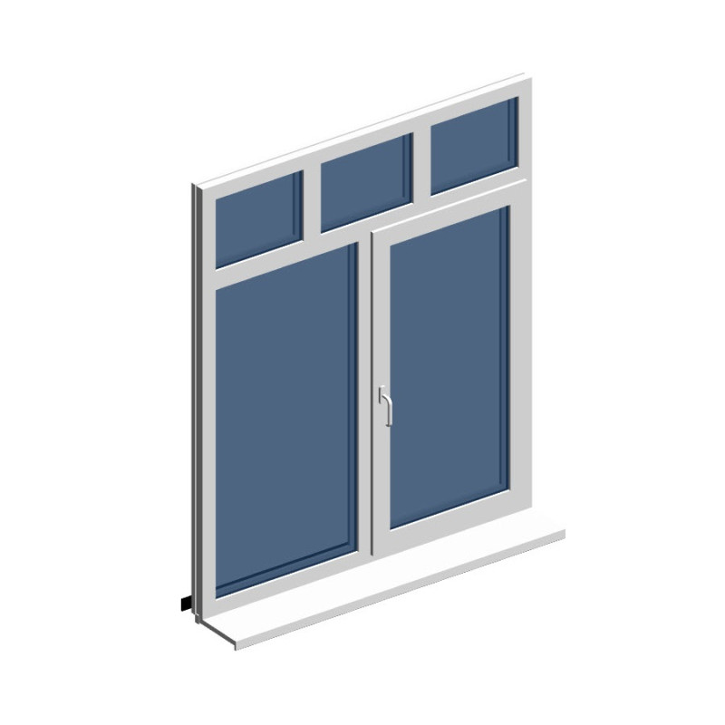 Окно 2-ств. с 3-мя фр. сверху Thermotech 752(кл.А)