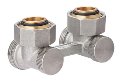 MVI Узел нижнего подключения 2х вентильного угловой TR.420