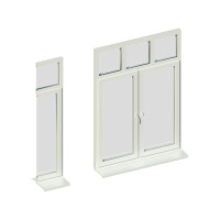 Окно 3-ств. комбинир., с 2 фрамугами сверху, KÖMMERLING_70