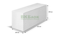 ВКБлок из газобетона размер/мм 625x200x300