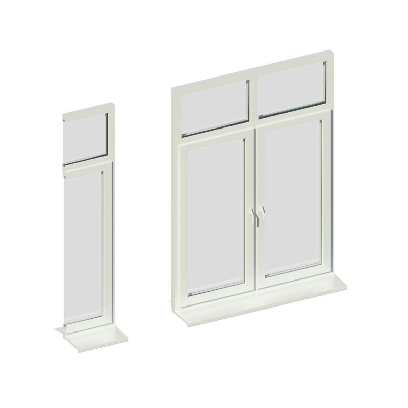 Окно 2-ств. комбинир., с 2 фрамугами сверху, KÖMMERLING_70