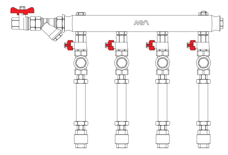 Узел коллекторный ХВСГВС тип MW2 4L