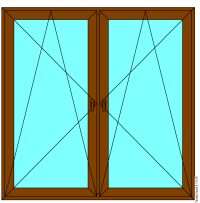 Окно двухстворчатое с вертикальным импостом V68