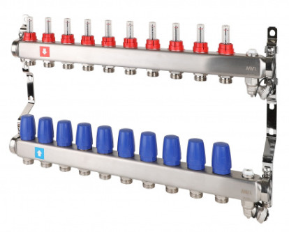 MVI Коллектор с расходомерами и дренажным краном MS-7 10