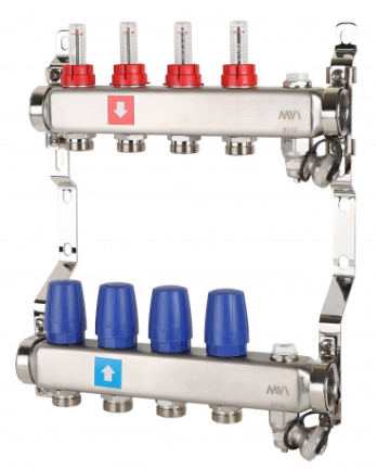 MVI Коллекторная группа с расходомерами и дренажным краном MS-7 4