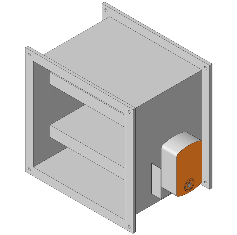 Клапан канальный лифтовой прямоугольный НО СЛ-КПП-КЛ