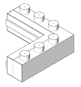 Угловой элемент щелевого диффузора внутренний Модель А
