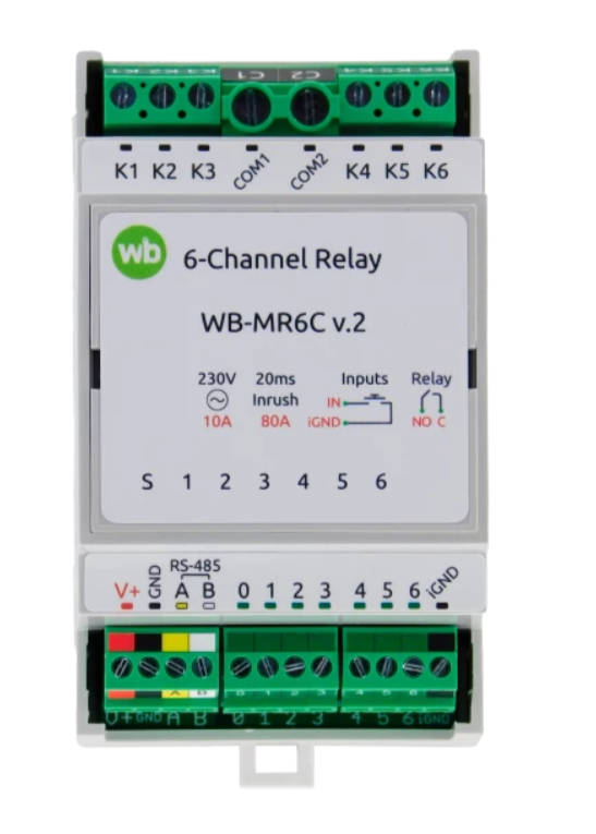 Модуль реле 6-канальный WB-MR6C v.2