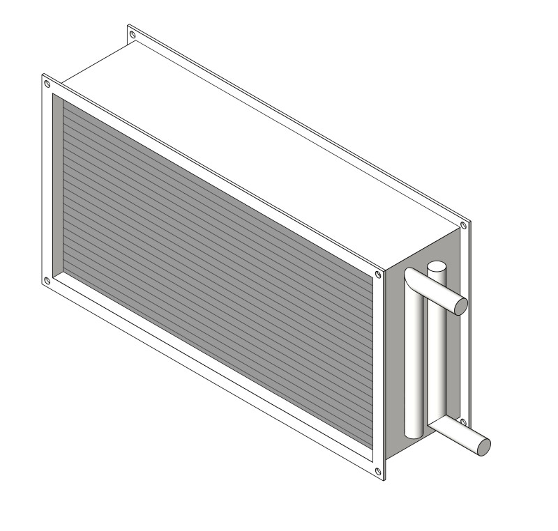 Воздухонагреватель водяной, прямоугольный, SPH-W