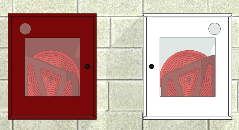 Пожарный шкаф ШПК-Огнедекор-310Н, нержавеющая сталь