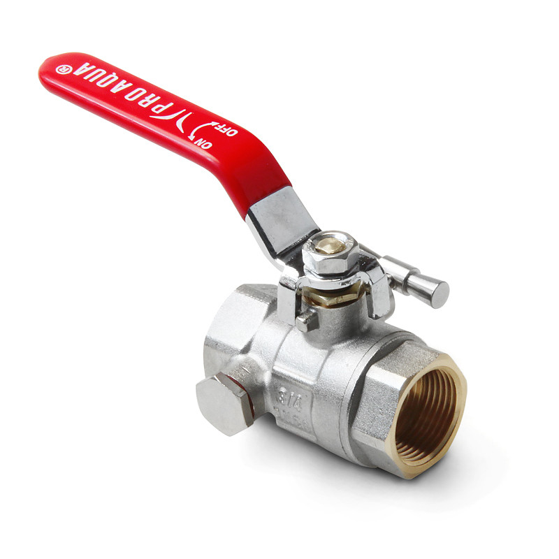 Кран шар полнопрох с дренаж и воздухоотвод, рычаг, В-В FWL59