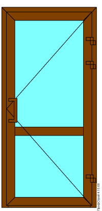 Дверь внутр. открывания одностворчатая (створка по П) v60