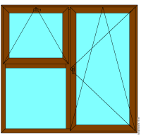 Окно трехстворчатое с вертикальным импостом (слева) v68