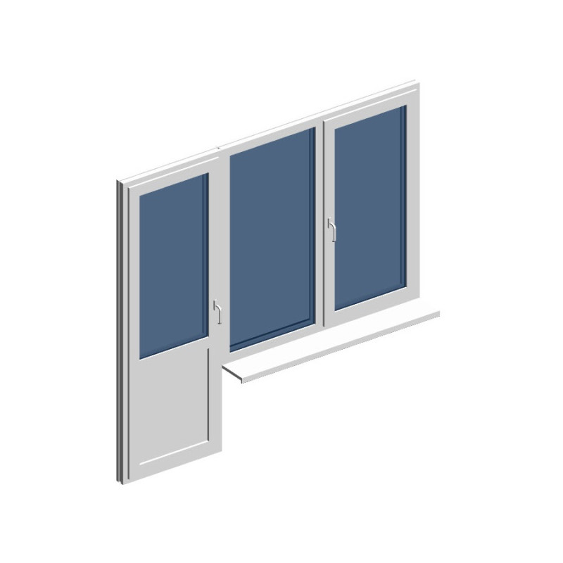 Балк. блок с 2-ств. окном справа Thermotech 752(кл.А)