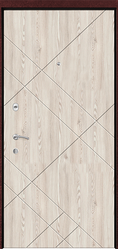 Входная дверь «Комфорт Лайт» Крокодил бордо-Лиственница