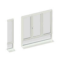 Окно 3-ств. комбинир., с фрамугой снизу, KÖMMERLING_70