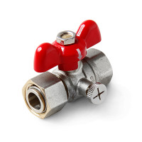 Кран шар для подкл манометра, бабочка, В-В FWB71