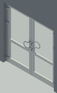 СИАЛ КП45 Двухстворчатая дверь с отк. внутрь