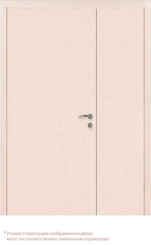 Дверь двупольная разнопольная кремовая