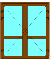 Дверь наружного открывания двустворчатая (створка по П) v60
