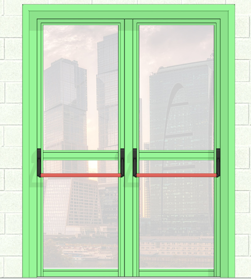 Дверь остекленная ДПО-ОГНЕДЕКОР. Антипаника