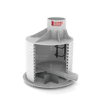 Канализационные колодцы с прямопроходным лотком