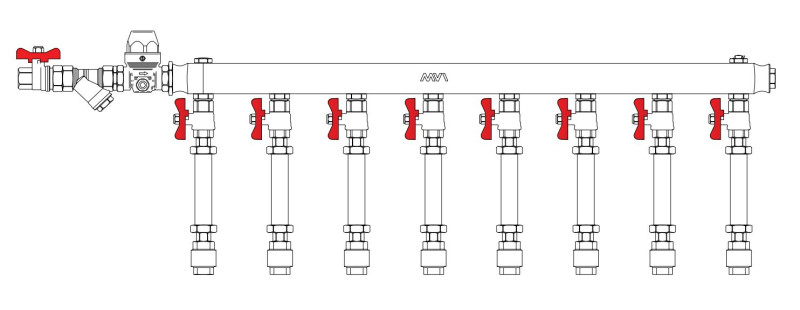 Узел коллекторный ХВСГВС тип MW1 8L