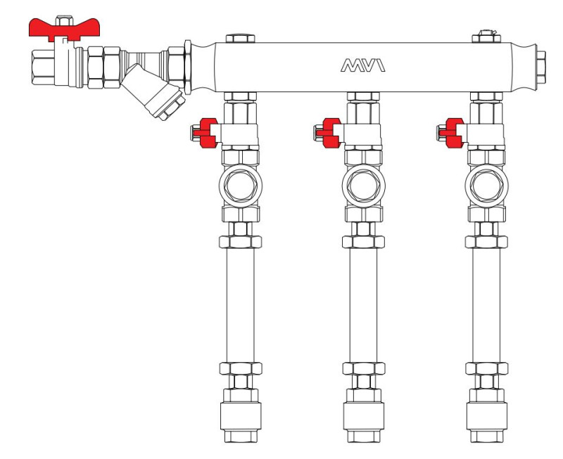 Узел коллекторный ХВСГВС тип MW2 3L