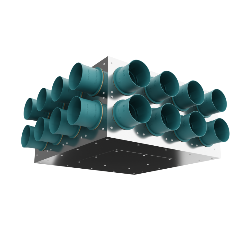 Коллектор вентиляционный D90 SCHIBERG (Прямоугольный ввод)