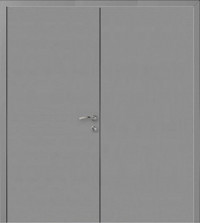 Дверь двупольная равнопольная серая (7040)