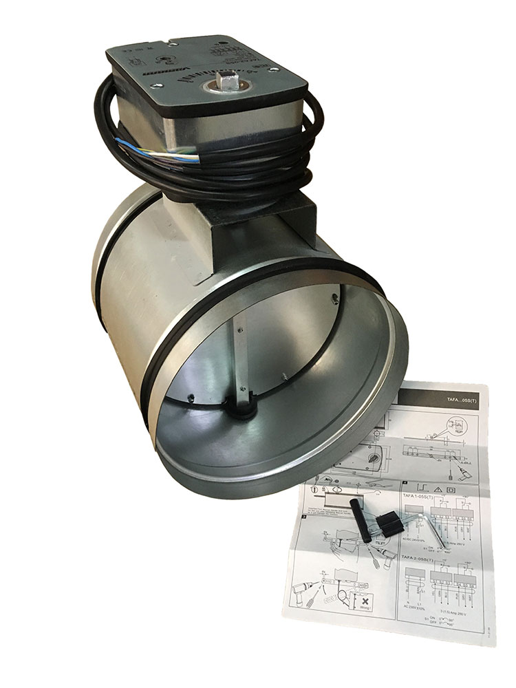 Заслонка воздушная Z- 160 с приводом (5Нм, c пруж. возвр.)