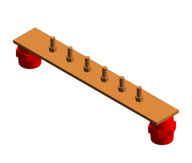 BIM-Модель: Главная Заземляющая Шина С Изоляторами Скачать Бесплатно